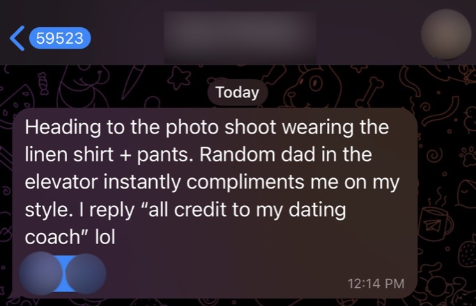 Stranger in the elevator compliments his new style on the way to a photo shoot