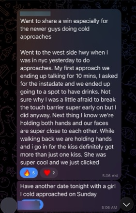 Cold approach becomes an instant date, kiss, and a second date lined up