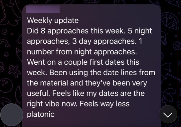 Client goes on a couple of first dates using the coaching date lines