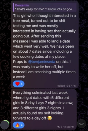 Client turns one girl into seven dates and dates five women in eight days
