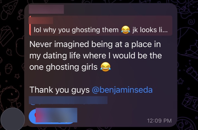 Client now has so many options he is the one ghosting girls