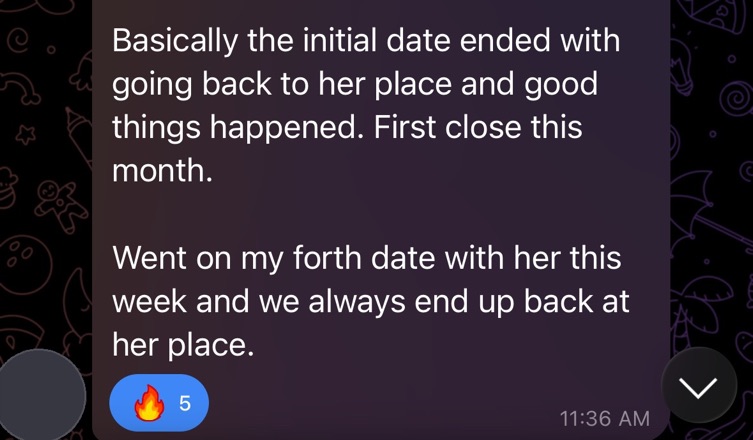 First date ends back at her place and becomes a recurring fling