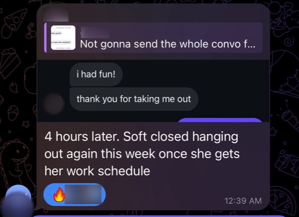 Date thanks him for taking her out and he soft-closes a second one