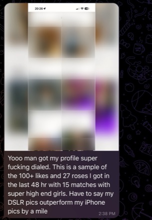 Dialed-in app profile pulls 100+ likes and 15 matches in 48 hours