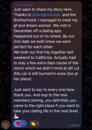 Client meets his girlfriend and dream woman off a dating app