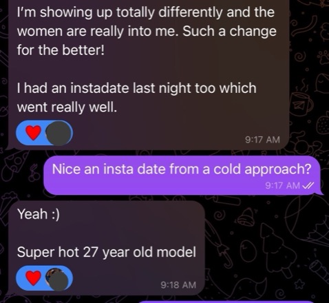 Client lands an instant date with a model from a cold approach